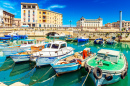 Syracuse With Boats, Sicily, Italy
